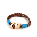 Geflochtenes Lederarmband mit Anker