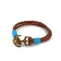 Geflochtenes Lederarmband mit Anker