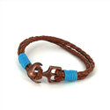 Geflochtenes Lederarmband mit Anker