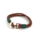 Geflochtenes Lederarmband mit Anker