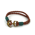 Geflochtenes Lederarmband mit Anker