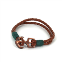 Geflochtenes Lederarmband mit Anker
