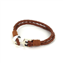 Geflochtenes Lederarmband mit Anker