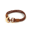 Geflochtenes Lederarmband mit Anker