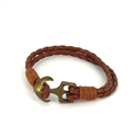 Geflochtenes Lederarmband mit Anker
