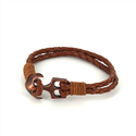 Geflochtenes Lederarmband mit Anker