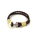 Geflochtenes Lederarmband mit Anker