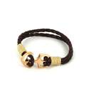 Geflochtenes Lederarmband mit Anker