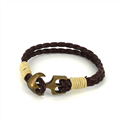 Geflochtenes Lederarmband mit Anker