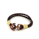 Geflochtenes Lederarmband mit Anker