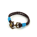 Geflochtenes Lederarmband mit Anker