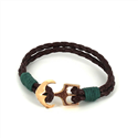 Geflochtenes Lederarmband mit Anker