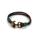 Geflochtenes Lederarmband mit Anker
