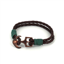 Geflochtenes Lederarmband mit Anker