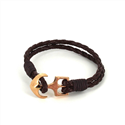 Geflochtenes Lederarmband mit Anker
