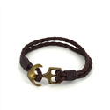 Geflochtenes Lederarmband mit Anker