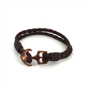 Geflochtenes Lederarmband mit Anker