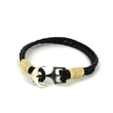 Geflochtenes Lederarmband mit Anker