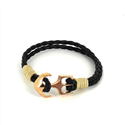Geflochtenes Lederarmband mit Anker