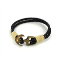Geflochtenes Lederarmband mit Anker