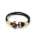 Geflochtenes Lederarmband mit Anker