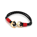 Geflochtenes Lederarmband mit Anker
