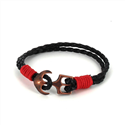 Geflochtenes Lederarmband mit Anker