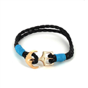 Geflochtenes Lederarmband mit Anker