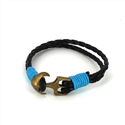 Geflochtenes Lederarmband mit Anker