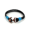 Geflochtenes Lederarmband mit Anker