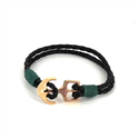 Geflochtenes Lederarmband mit Anker