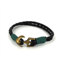 Geflochtenes Lederarmband mit Anker