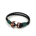Geflochtenes Lederarmband mit Anker