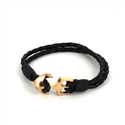 Geflochtenes Lederarmband mit Anker