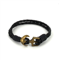 Geflochtenes Lederarmband mit Anker