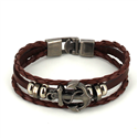 Geflochtenes Armband aus braunem Leder mit Anker